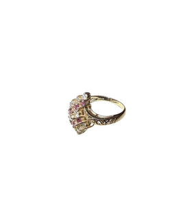 Vintage Tiffany 14K Diamond & Ruby Wave