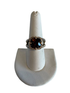 John Atencio Fortuna Cognac + White Diamond Cocktail Ring