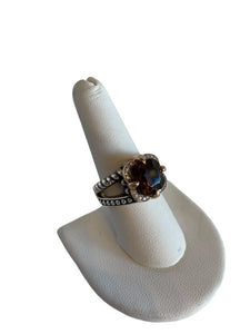 John Atencio Fortuna Cognac + White Diamond Cocktail Ring