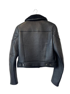 leather shearling collar