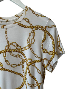 L'Agence Ressi SS Crew Rope Chain Tee NWT