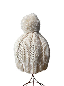 Prada Cable Knit Pom Beanie