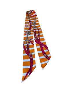 Hermes Brides de Gala Applique Pique Silk Twilly Scarf