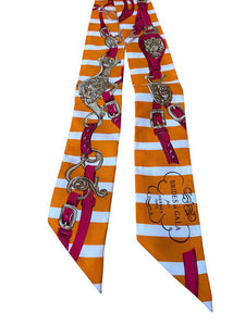 Hermes Brides de Gala Applique Pique Silk Twilly Scarf