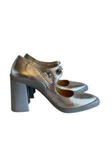 Prada Metallic Mary Jane Heel