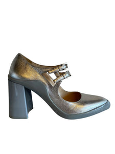 Prada Metallic Mary Jane Heel