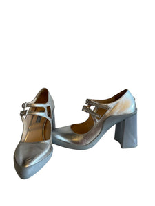 Prada Metallic Mary Jane Heel