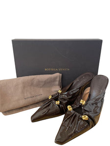 Bottega Veneta Patent Bunnie Mule with BOX