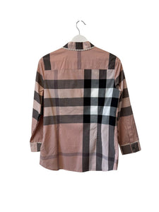 Burberry lace trim check button up