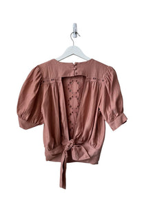 ba&sh eyelet open back blouse